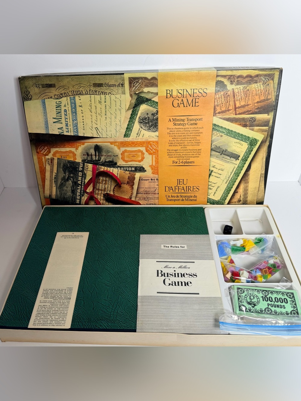 Vintage Waddingtons Business Game Board Game 1970s Mine A Million Jeu D'Affaires